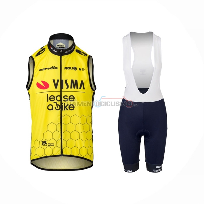 2024 Gilet Antivento Jumbo Visma Giallo e Salopette